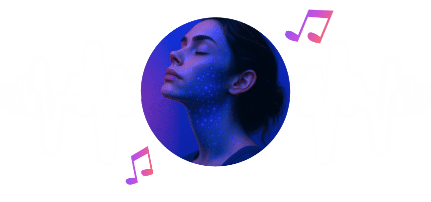 Illustration of binaural brainwave entrainment frequencies